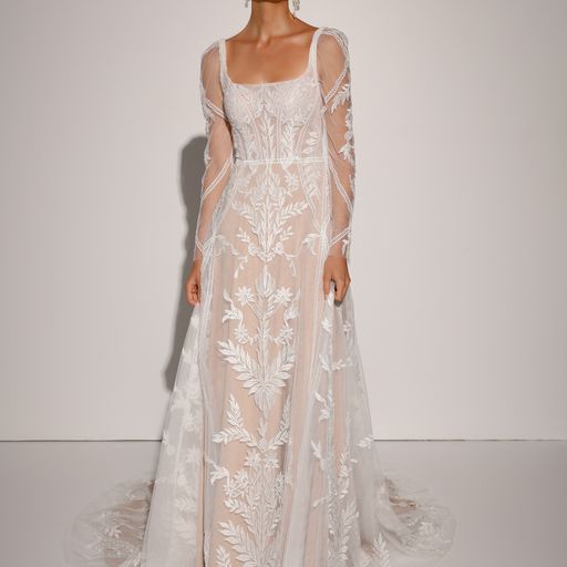 evie young_brautatelier ried_zari_ey370_brautkleid_vintage prinzessin_softtuell_spaghettitraeger_abnehmbare aermel_ivory-sand_vorne_1-min