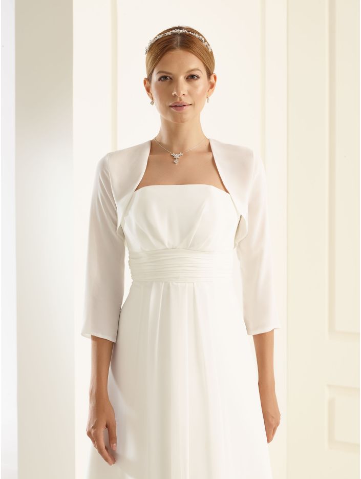 bianco evento-brautatelier ried-e167-bolero-ohne spitze-chiffon-ivory-vorne-1-min