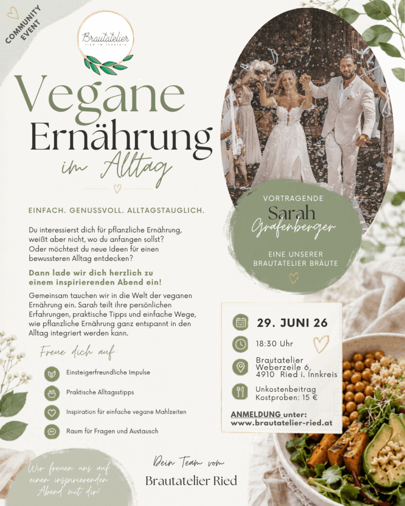 BRAUTATELIER Community Event-Vegane Ernährung im Alltag